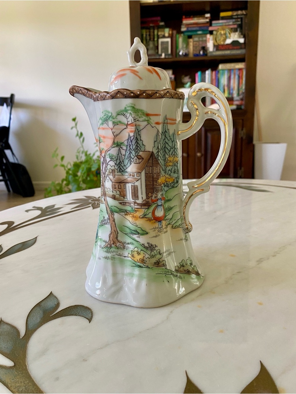 Antique/Vintage Nippon HandPainted Porcelain Lidded Chocolate Pot Nordic Village